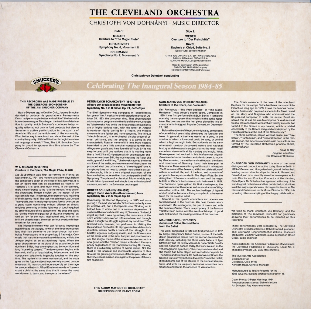 Cleveland Orchestra Dohnanyi back